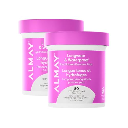 Almay Longwear &amp; Waterproof Eye Makeup Remover Pads, 80 Count (Pack of 2)