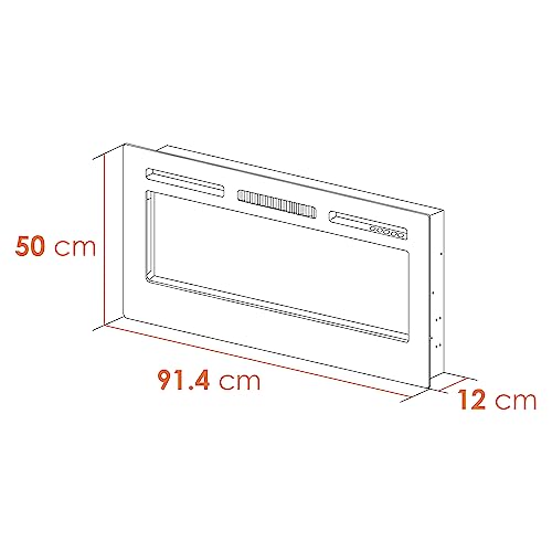 Adam Orlando Einbau-/Wandkamin, 92 cm