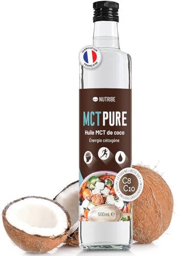 Nutribe MCT Pure C8 C10. Aceite de coco MCT Premium 500ml - Energía, programa de adelgazamiento, refuerzo de cetonas, nutrición especializada