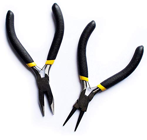 HandWell Made Tools YG01001Grip Wire - Set professionale per gioielli Friesen, con pinza a denti e pinza tonda YG-1002