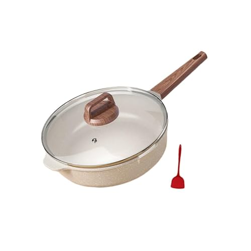 Skywink フライパン 炒め鍋 マイファンストーン加工 IH対応 ガス火対応 ノンスティック 深型 軽量 焦げ付きにくい 家庭用 ステーキ 卵焼き クレープ 煎餅 炒め物 無油煙 業務用 (30cm)