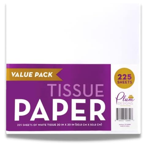 Bulk White Tissue Paper for Gift Bags, 225 Sheets Gift Tissue Paper for Packaging- 20 x 20 Inches Premium White Tissue Paper,Wrapping Tissue Paper Cover
