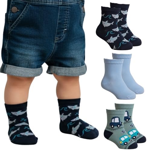 Kit 3 Pares Meia Bebê INFANTIL Selene Estampa Divertida Sortida