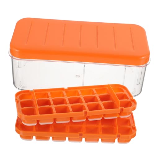 LIOOBO 大容量シリコン製製氷皿 蓋付きアイストレー 収納ケース付き 家用冷凍庫対応 取り出し簡単 クイックデモールド ウイスキー スムー