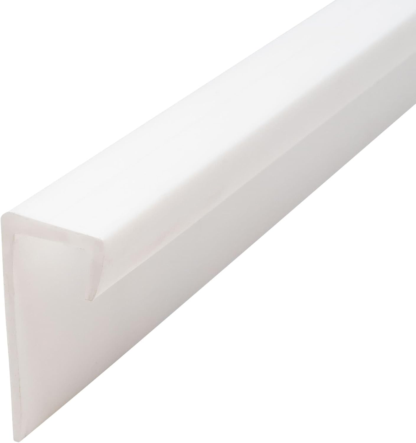 Outwater Plastic J Channel Fits Material 3/8 Inch Thick White Styrene Cap Moulding 8 Foot Length Commercial Pack (Pack of 25, 200 Feet Total)