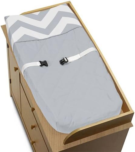 Zig Zag Gray and White Chevron Baby Changing Pad Cover by Sweet Jojo Designs