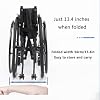 Lightweight Aluminum Sports Wheelchair for Adults The Elderly - Foldable Easy to Assemble Stable All Terrain with Mute Wheels Adjustable Footres(Black(A),Seat Width 14.69in)