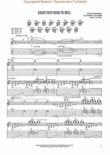 Guns N' Roses Use Your Illusion I | Recueil de Chansons et Partitions Guitare Électrique Tablature | Play It Like It Is Transcriptions Note par Note | November Rain Don't Cry Live and Let Die – vue 2