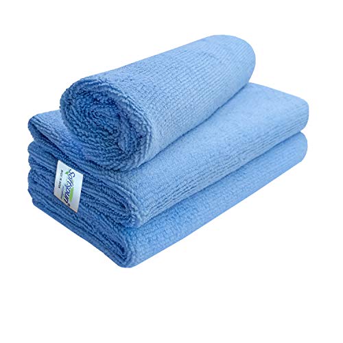 Image of SOFTSPUN Microfiber Cloth - 3 pcs 40x40 cms 340 GSM Sky Blue Thick Lint & StreakFree Multipurpose Cloths Automotive Microfibre Towels for Car Bike Cleaning Polishing Washing & Detailing.