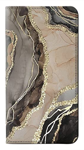 Housse cuir iPhone Air chic imprimé marbre doré élégant