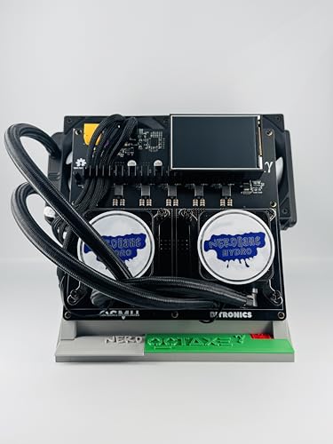 Nerdqaxe++ Rev6.1 6T Wi-Fi Silent Bitcoin Miner - Plug-and-Play Home Cryptocurrency Mining Device, Low Noise, Energy-Saving, USB-Powered ASIC Miner, Water-Cooled, Black and White