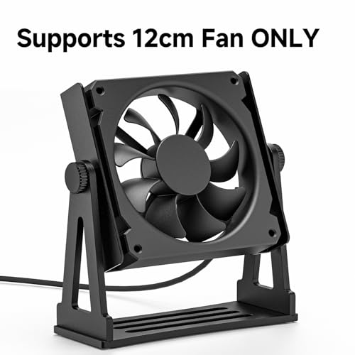 Image of Multi-Purpose Desk Fan Stand Mount for 120mm PC Computer Fans (Aluminum Black)