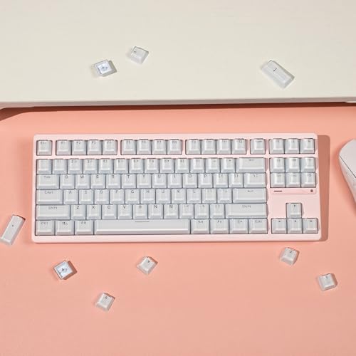 mintcaps Keycaps - Crystal Jelly White Keycaps Translucent Custom Keyboard Keycap OEM Profile Cute Key caps for 60%/80%100% Cherry Gateron Mx Mechanical(135keys) by mintcaps - Used condition - Image 7