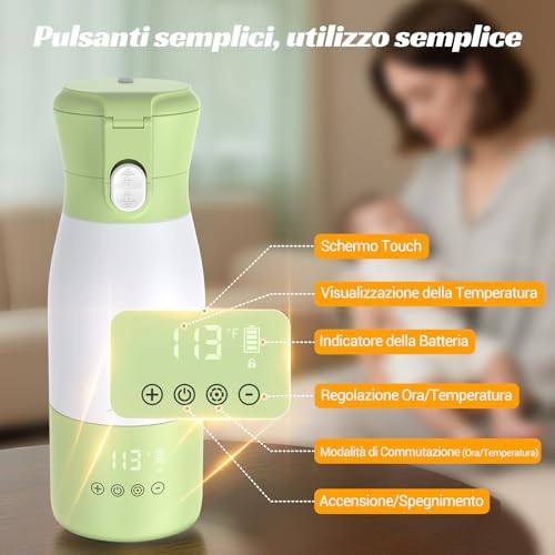 Scaldabiberon Portatile 500ml, JDZ Scalda Biberon Neonato Portatile