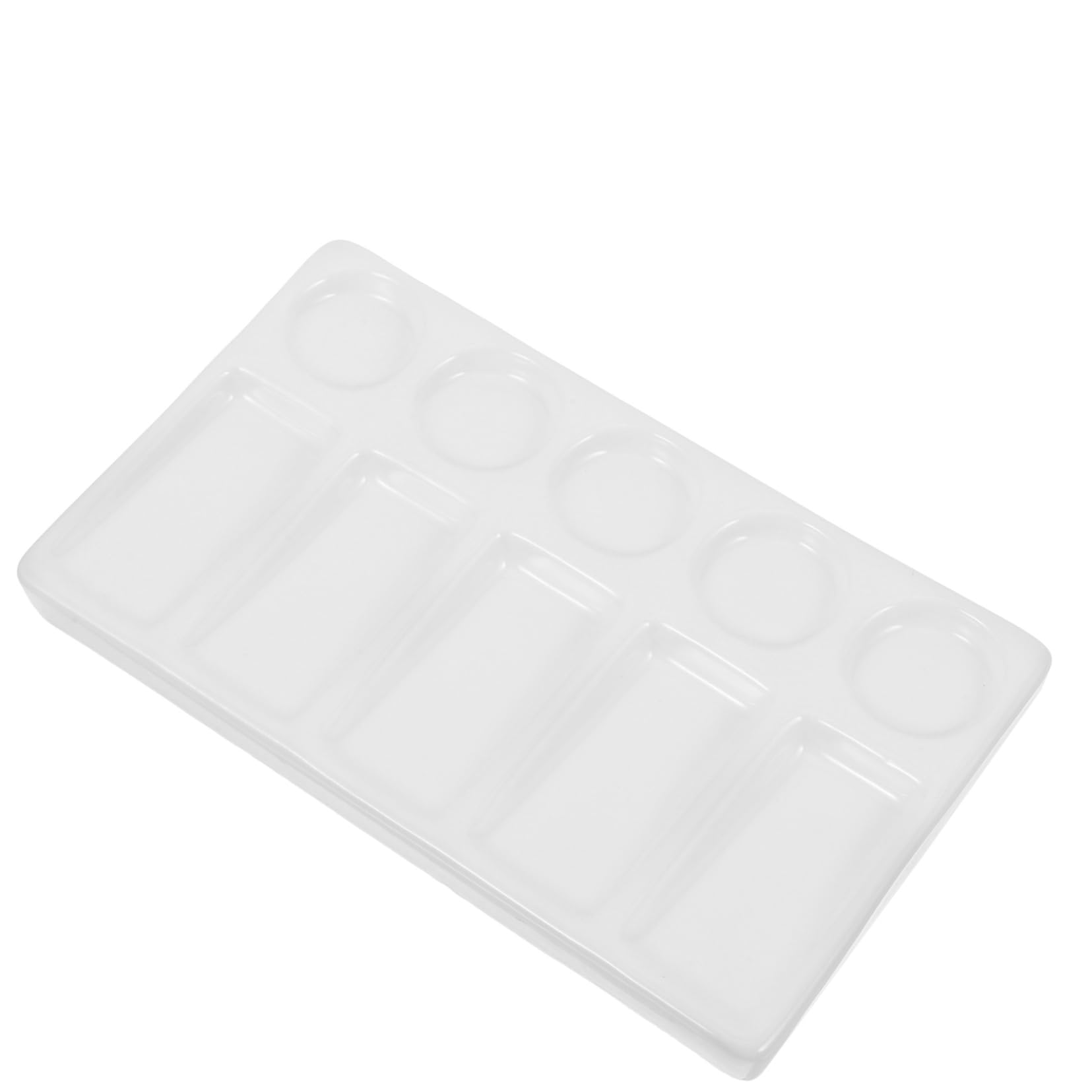 SHINEOFI Paleta de Mezcla Rectangular 10 Pozos para Acuarela y Pintura al Óleo, Superficie Antihuellas, Fácil Limpieza y Resistente a Manchas