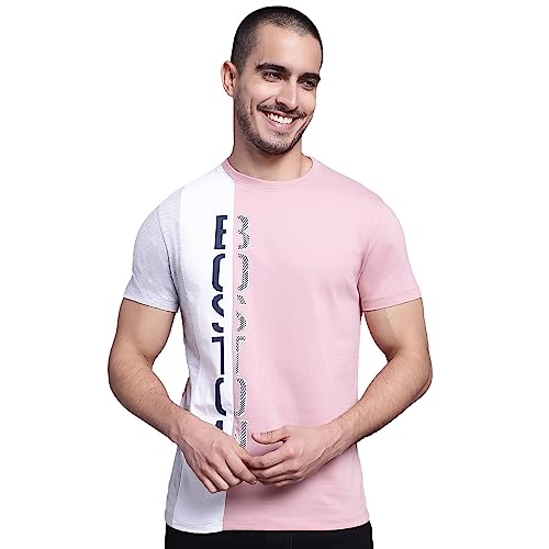 Image of Cantabil Men Cotton Blend Round Neck Half Sleeve Printed T-Shirt (P MTSH00301)