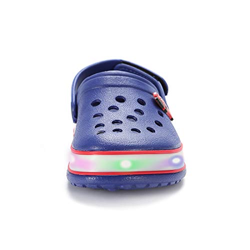 Viyear Toddler's Led Clog Flash Lighted Sandals Shoes Summer Breathable Slippers For Children Girls Boys Blue 28 #TOP1