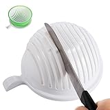 salad chopper bowl Maker Fruit Vegetable Bowl Cutter,Fast Fresh Salad Slicer Salad Chopper- Extra Big Bowl Super For Washing Containing (WHITE) By GAMING TS