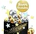 SHAMO 33Pcs Boules et Étoiles pour Gâteau Boules de Mousse Cupcake Toppers Perle Boule Gâteau Insert Toppers Cuisson Ornements Gâteau Topper pour Anniversaire Fête Décoration de Gâteau (Or,Argent)