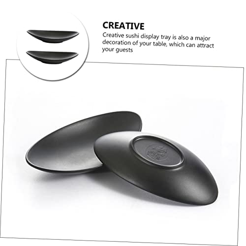 Set 4 platos melamina negro para sushi y postre miniatura 2