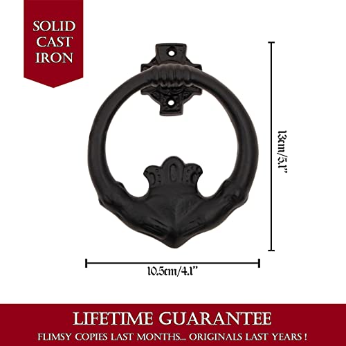 Sakega Claddagh Door Knocker Solid Cast Iron Victorian, Colonial, Retro, Steampunk, Gothic, Baroque Medieval #TOP3