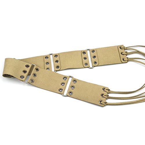 Retro Women Belt Wide Waist Belt Women's Dress Tassel Belt Knotted Decorated Khaki4