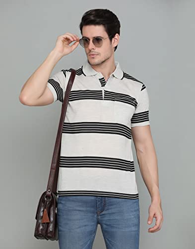 Image of INKKR Striped Men's Polo Neck T-Shirt Combo