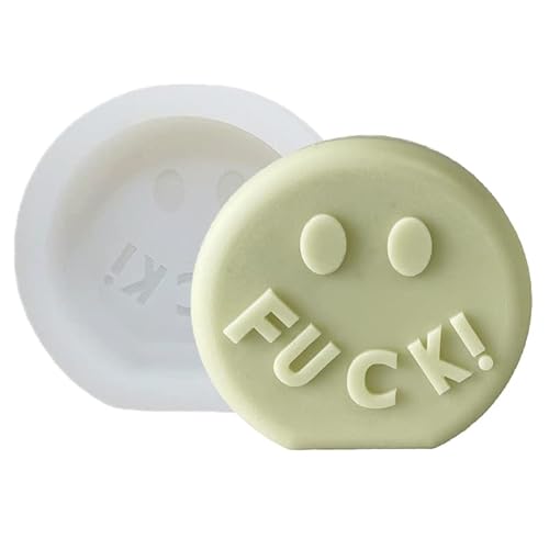 Cestony Round Smiley Face Fk Font Silicone Molds For Making Candle Resin Pillar Aromatherapy Soap Car Freshie Gypsum #TOP29