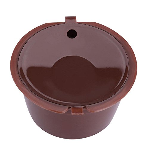 5Pcs Refillable Coffee Filter Set Compatible With Dolce Gusto Coffee Capsule Compatible With Nescafe Dolce Gusto Reusable Capsule With Spoon(Brown) #TOP7