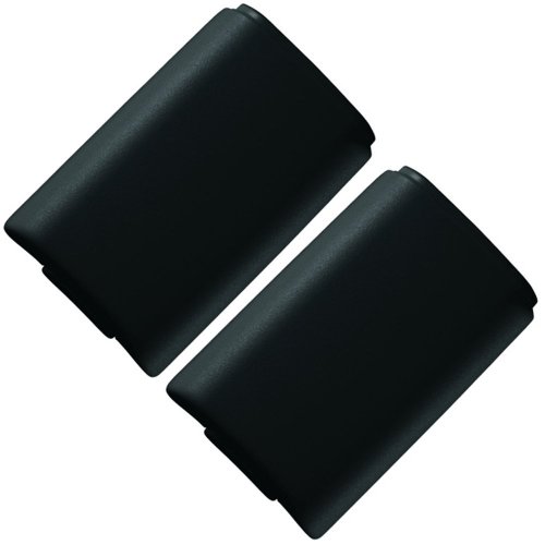 Price comparison product image 2 x Assecure black battery holder shell cover for Microsoft xbox 360 wireless...