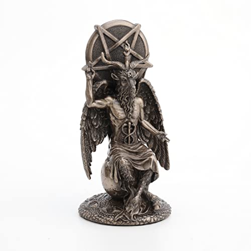 Estatua Baphomet Sentado en Globo 21.6 cm Bronce miniatura 2