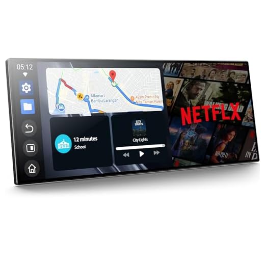 LAMTTO Carplay Display mit Net-Flix YouTube Apps, 10,25-Zoll Wireless AppIe CarPlay Android Auto Tragbares Car Play mit Rückfahrkamera, OTA-Updates, Sprachassistent Bluetooth GPS Navigation FM AUX