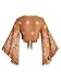 BEAUDRM Women's Boho Tops Wrap Western Country Concert 70s Outfits Tie Front Long Bell Sleeve Tops Hippie Disco Clothes Brown Flower Small