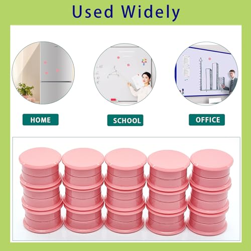 PYJLBX Small Round Fridge Magnets, 30 Pack Pink Strong Mini Round Craft Magnets for Whiteboards Notice Boards - Image 4