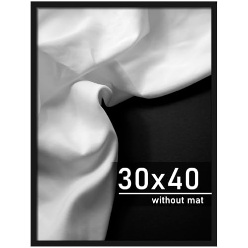Picrit 30x40 Poster Frame Black Engineered Wood Picture Frame for Horizontal or Vertical Wall Mounting and Displaying Artwork Photos 1 Pack