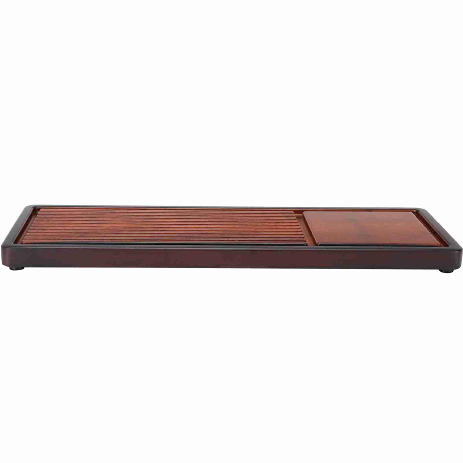 Plateau à thé en bambou robuste de style épuré pour dégustation 46x15,5cm