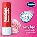 Vaseline Lip Therapy Care Rosy, Fast-Acting Nourishment, Ideal for Chapped, Dry, Cracked, or Damaged Lips, Lip Balm, 2-Pack of 2, 0.16 Oz Each, 4 Lip Balms
