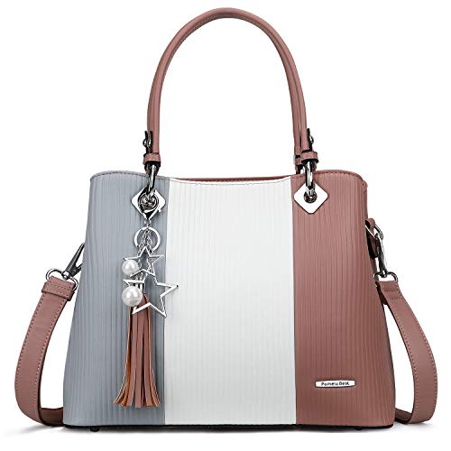 Handbags for Women with Multiple Internal Pockets in Pretty Color Combination (Extra Large - Purple)