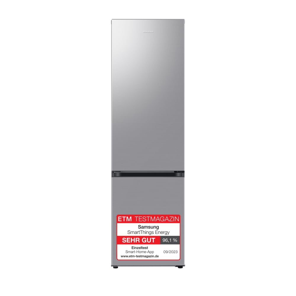 Samsung Kühl-Gefrier-Kombination  Kühlschrank mit Gefrierfach  203 cm  390 l Gesamtvolumen  114 l Gefrierteil  AI Energy Mode  Edelstahl-Look  RL38C600CSA/EG