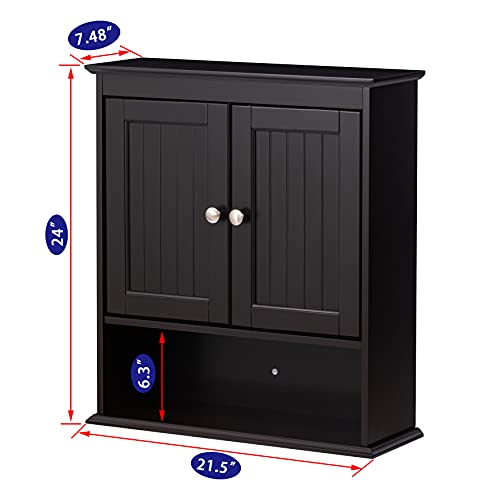 image for Spirich Bathroom Cabinet Wall Mounted, Wood Hanging Cabinets with Door