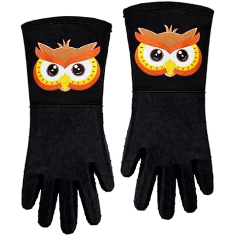 Alselo Grilling Gloves, Silicone Smoker Oven Gloves 2 Piece Set, Heat Resistant Oven Mitts,14" Grill BBQ Gloves, Non-Slip Silicone Internal Protective Cotton Layer, Waterproof (Black) Cover