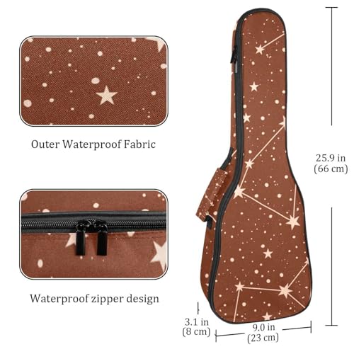 JRHEJTHH Housse durable pour ukulélé étanche avec épaules réglables pour ukulélé de 53,3 cm, 58,4 cm, 61 cm, rembourrage épais, motif étoilé – Marron, Multicolore., 25.9x9x3.1in/66x23x8cm, Moderne - Les Beatles, Paul McCartney, John Lennon, RIngo Starr, George Harrison JRHEJTHH Housse durable pour ukulélé étanche avec épaules réglables pour ukulélé de 53,3 cm, 58,4 cm, 61 cm, rembourrage épais, motif étoilé – Marron, Multicolore., 25.9x9x3.1in/66x23x8cm, Moderne – Image 5