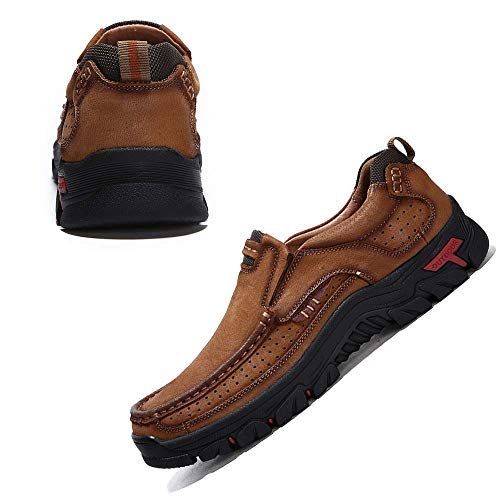 CERYTHRINA Mens Walking Shoes Leather Lightweight Breathable Casual Slip On Lace-up Loafers Business Work Office Dress3