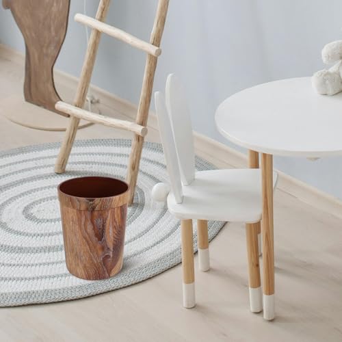 Caneca de basura plástica de diseño madera 7.5 galones miniatura 5