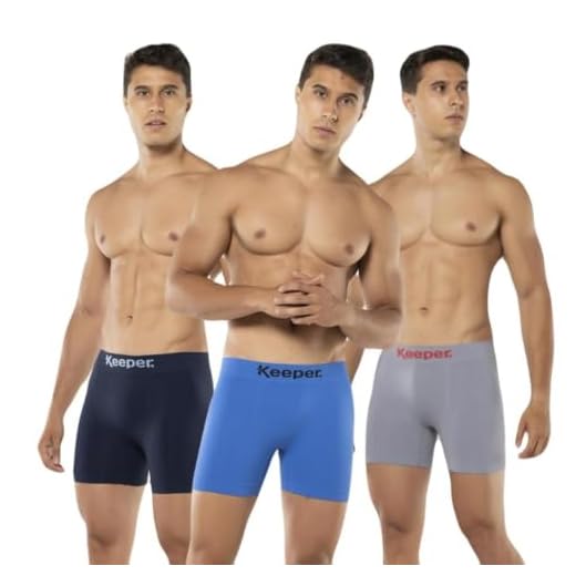 Kit com 3 Cuecas Boxer Masculina, Microfibra sem Costura, Cores Sortidas, Keeper (BR, Alfa, P, Regular, Cores Sortidas)