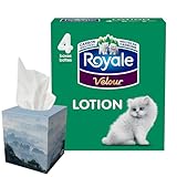 Royale Velour Lotion 3 Ply Facial Tissue, 4 Cube Box 54 Tissues per Boxes