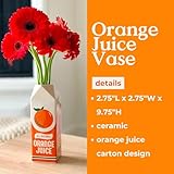 ban.do Vintage Inspired Rise and Shine Decorative Ceramic Vase, Unique Home/Kitchen/Office Accent, Orange Juice ban.do Vintage Inspired Rise and Shine Decorative Ceramic Vase, Unique Home/Kitchen/Office Accent, Orange Juice