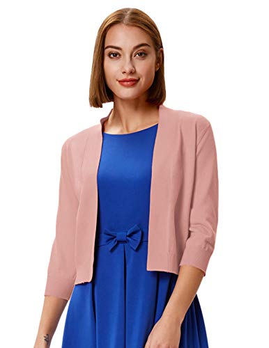 Image of GRACE KARIN Women Cardigan Sweaters Lightweight Knit Cropped Cardigans Trendy 3 /4 Sleeve Shrug Bolero S-3XL