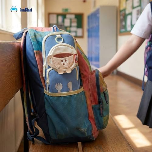 Image of FunBlast Pencil Pouch for Kids, Girls - Large Capacity Multipurpose Stationery Zipper Pouch with Coin Pouch for Kids & Adults, Kawaii Aesthetic Pencil Case Organizer, Cute School Supply Bag (Blue)