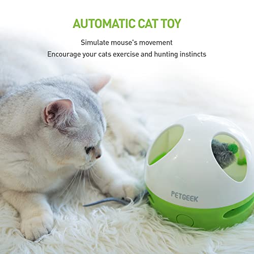 Petgeek Interactive Cat Toy, Hide Mouse Cat Toy With Squeaky Mouse, Electronic Automatic Cat Toys With Catnip Filled Hidey Mouse, Cat Toys Interactive For Indoor Cats Exercise & Game #TOP3